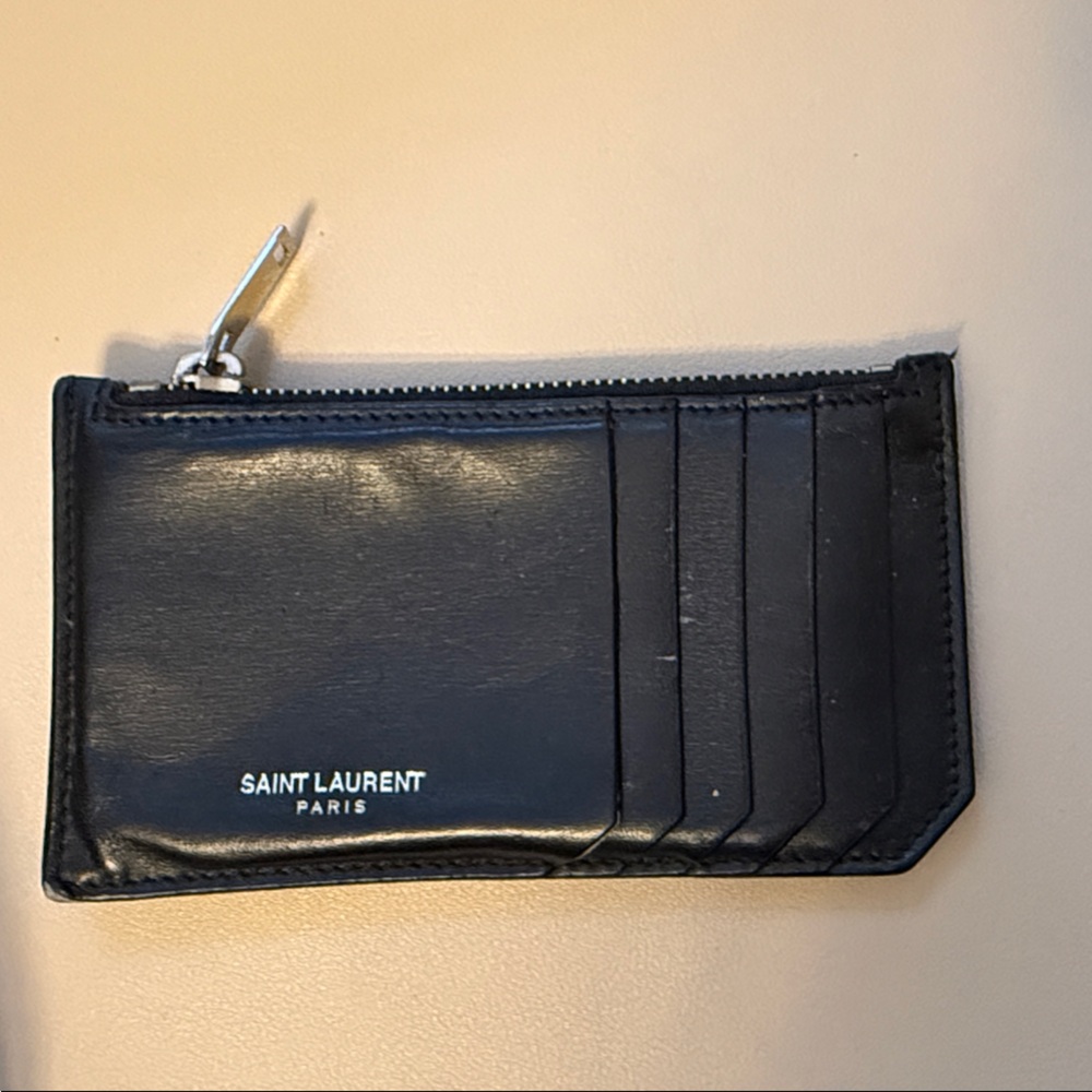 Saint Laurent Fragments Zippered Card Case / Wallet